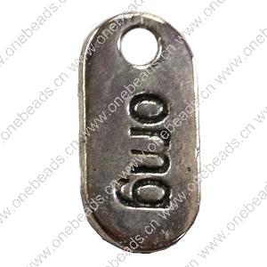 Pendant. Fashion Zinc Alloy jewelry findings. Rectangle 25x12mm. Sold by Bag