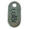 Pendant. Fashion Zinc Alloy jewelry findings. Rectangle 25x12mm. Sold by Bag
