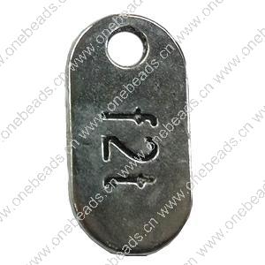 Pendant. Fashion Zinc Alloy jewelry findings. Rectangle 25x12mm. Sold by Bag