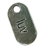 Pendant. Fashion Zinc Alloy jewelry findings. Rectangle 25x12mm. Sold by Bag
