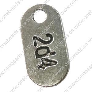 Pendant. Fashion Zinc Alloy jewelry findings. Rectangle 25x12mm. Sold by Bag