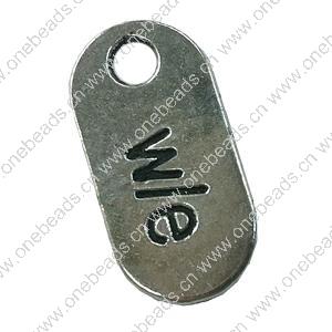 Pendant. Fashion Zinc Alloy jewelry findings. Rectangle 25x12mm. Sold by Bag