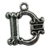 Pendant. Fashion Zinc Alloy jewelry findings. Letter 25x20mm. Sold by Bag