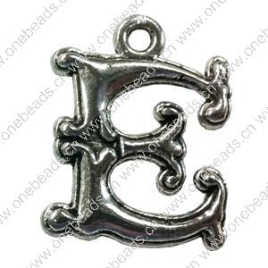 Pendant. Fashion Zinc Alloy jewelry findings. Letter 25x15mm. Sold by Bag