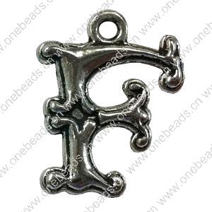 Pendant. Fashion Zinc Alloy jewelry findings. Letter 25x20mm. Sold by Bag