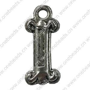 Pendant. Fashion Zinc Alloy jewelry findings. Letter 25x10mm. Sold by Bag