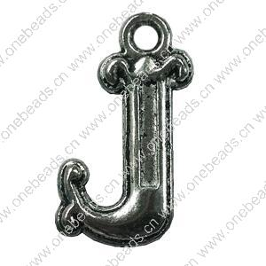 Pendant. Fashion Zinc Alloy jewelry findings. Letter 25x12mm. Sold by Bag
