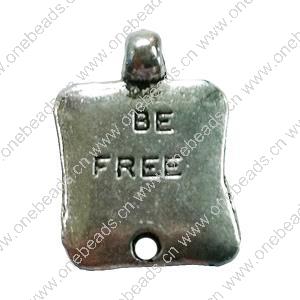 Pendant. Fashion Zinc Alloy Jewelry Findings. Rectangle 18x13mm. Sold by Bag