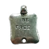 Pendant. Fashion Zinc Alloy Jewelry Findings. Rectangle 18x13mm. Sold by Bag
