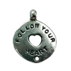 Pendant. Fashion Zinc Alloy Jewelry Findings. Flat Oval 20x17mm. Sold by Bag
