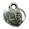 Pendant. Fashion Zinc Alloy Jewelry Findings. Heart 11x12mm. Sold by Bag
