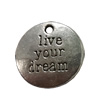 Pendant. Fashion Zinc Alloy Jewelry Findings. Flat Round 20x20mm. Sold by Bag
