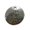 Pendant. Fashion Zinc Alloy Jewelry Findings. Flat Round 20x20mm. Sold by Bag
