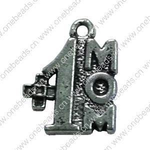 Pendant. Fashion Zinc Alloy Jewelry Findings. Number 16x12mm. Sold by Bag