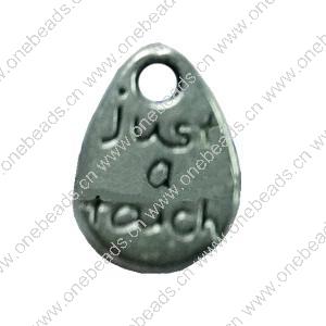 Pendant. Fashion Zinc Alloy Jewelry Findings. Teardrop 11x8mm. Sold by Bag