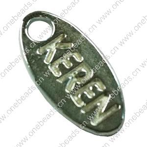 Pendant. Fashion Zinc Alloy Jewelry Findings. Flat Oval 20x10mm. Sold by Bag