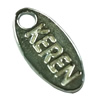 Pendant. Fashion Zinc Alloy Jewelry Findings. Flat Oval 20x10mm. Sold by Bag
