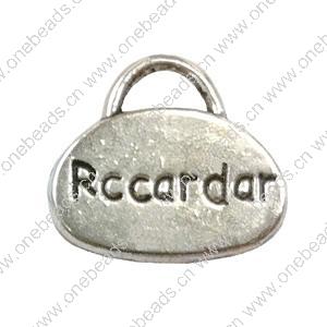 Pendant. Fashion Zinc Alloy Jewelry Findings. Flat Oval 15x15mm. Sold by Bag