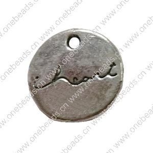 Pendant. Fashion Zinc Alloy Jewelry Findings. Flat Round 12x12mm. Sold by Bag