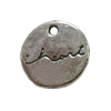 Pendant. Fashion Zinc Alloy Jewelry Findings. Flat Round 12x12mm. Sold by Bag
