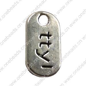 Pendant. Fashion Zinc Alloy Jewelry Findings. Rectangle 19x10mm. Sold by Bag