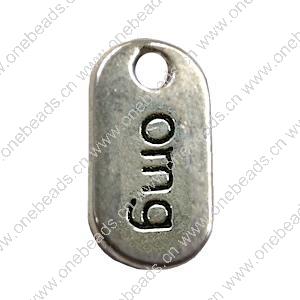 Pendant. Fashion Zinc Alloy Jewelry Findings. Rectangle 19x10mm. Sold by Bag