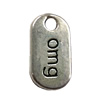 Pendant. Fashion Zinc Alloy Jewelry Findings. Rectangle 19x10mm. Sold by Bag
