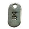 Pendant. Fashion Zinc Alloy Jewelry Findings. Rectangle 19x10mm. Sold by Bag
