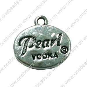 Pendant. Fashion Zinc Alloy Jewelry Findings. Flat Oval 15x15mm. Sold by Bag