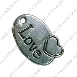 Pendant. Fashion Zinc Alloy Jewelry Findings. Flat Oval 20x15mm. Sold by Bag