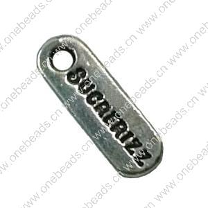 Pendant. Fashion Zinc Alloy Jewelry Findings. Rectangle 16x6mm. Sold by Bag