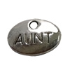 Pendant. Fashion Zinc Alloy Jewelry Findings. Flat Oval 12x10mm. Sold by Bag
