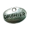 Pendant. Fashion Zinc Alloy Jewelry Findings. Flat Oval 12x10mm. Sold by Bag
