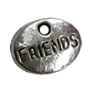 Pendant. Fashion Zinc Alloy Jewelry Findings. Flat Oval 12x10mm. Sold by Bag
