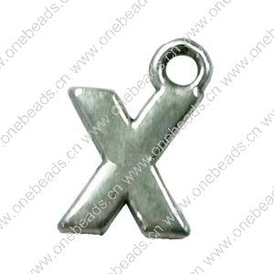 Pendant. Fashion Zinc Alloy Jewelry Findings. Letter 13x9mm. Sold by Bag