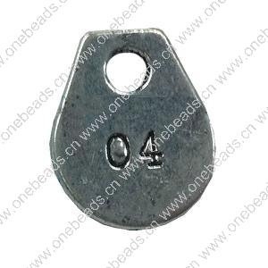 Pendant. Fashion Zinc Alloy jewelry findings.Flat Teardrop 20x10mm. Sold by Bag