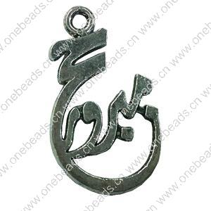 Pendant. Fashion Zinc Alloy jewelry findings. Letter 30x15mm. Sold by Bag