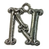 Pendant. Fashion Zinc Alloy jewelry findings. Letter 25x15mm. Sold by Bag
