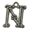 Pendant. Fashion Zinc Alloy jewelry findings. Letter 25x15mm. Sold by Bag