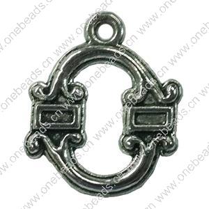 Pendant. Fashion Zinc Alloy jewelry findings. Letter 25x15mm. Sold by Bag