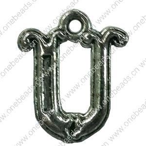Pendant. Fashion Zinc Alloy jewelry findings. Letter 23x16mm. Sold by Bag