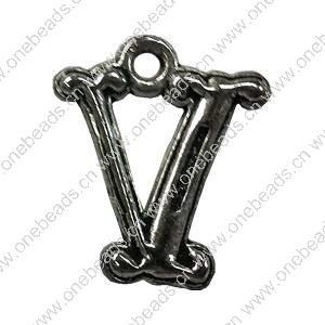 Pendant. Fashion Zinc Alloy jewelry findings. Letter 23x18mm. Sold by Bag