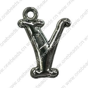 Pendant. Fashion Zinc Alloy jewelry findings. Letter 25x18mm. Sold by Bag