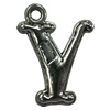 Pendant. Fashion Zinc Alloy jewelry findings. Letter 25x18mm. Sold by Bag