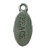 Pendant. Fashion Zinc Alloy jewelry findings. Fat Oval 17x8mm. Sold by Bag
