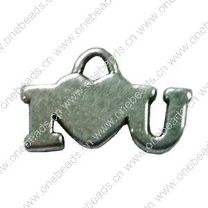 Pendant. Fashion Zinc Alloy Jewelry Findings. letter 15x11mm. Sold by Bag