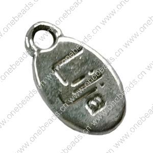 Pendant. Fashion Zinc Alloy Jewelry Findings. Flat Oval 16x9mm. Sold by Bag