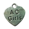 Pendant. Fashion Zinc Alloy Jewelry Findings. Heart 15x16mm. Sold by Bag