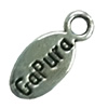 Pendant. Fashion Zinc Alloy Jewelry Findings. Flat Oval 14x6mm. Sold by Bag