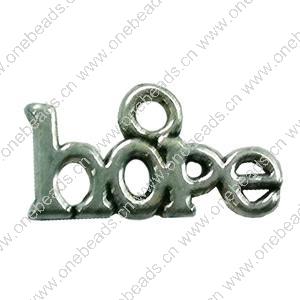 Pendant. Fashion Zinc Alloy Jewelry Findings. letter 15x9mm. Sold by Bag